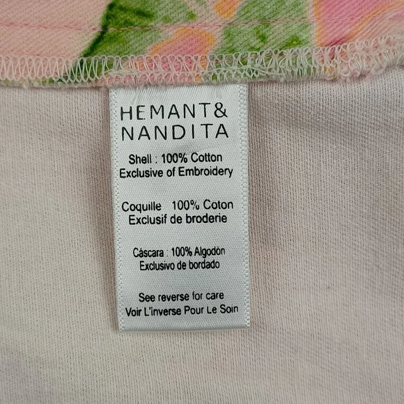 Hemant And Nandita Pakhi Cargo Pant Women Boho Floral Embroidery Cotton Pockets - Picture 14 of 15